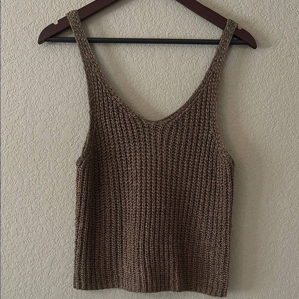 Green Knit Tank Top
